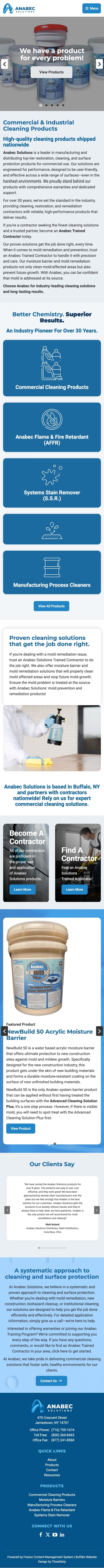 Anabec Solutions Website - Mobile