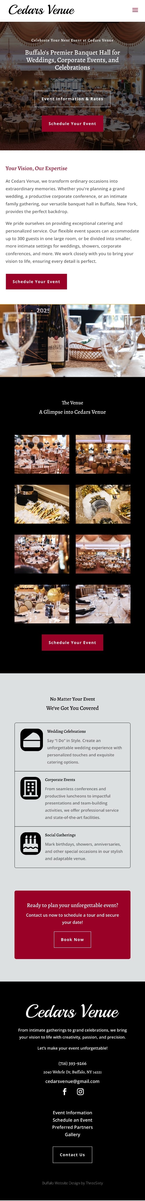 Cedars Venue Website - Mobile