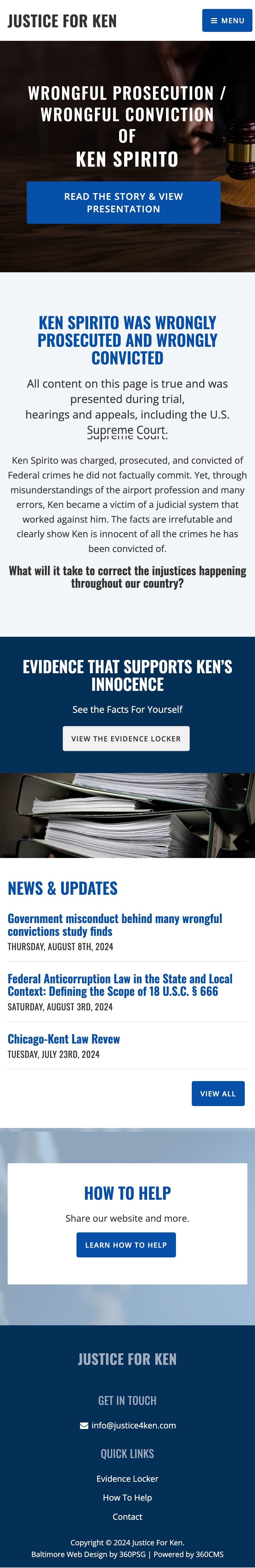 Justice For Ken Website - Mobile