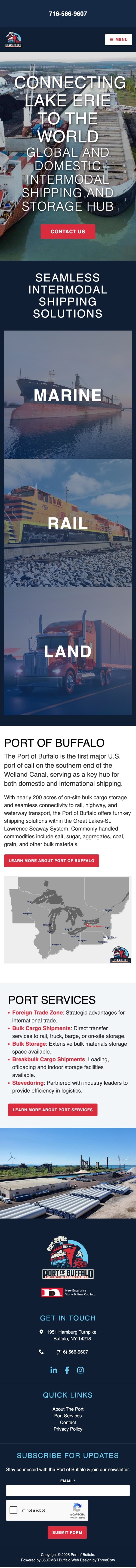 Port of Buffalo Website - Mobile