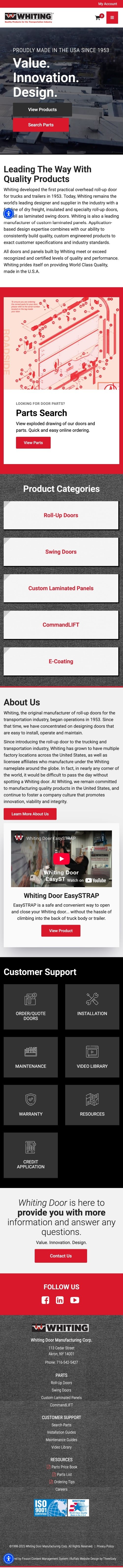 Whiting Door Website - Mobile